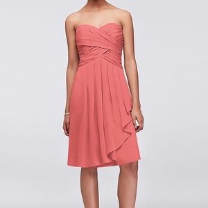Coral Reef David’s Bridal Bridesmaid Dress
